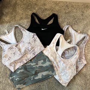 Five Size Large Sports Bras.